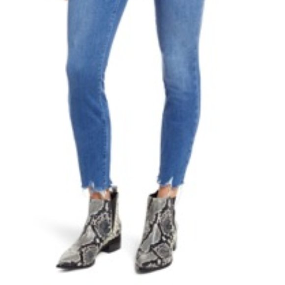 PAIGE - Hoxton High Waist Distressed Hem Ankle Skinny Jeans - Picture 4 of 15
